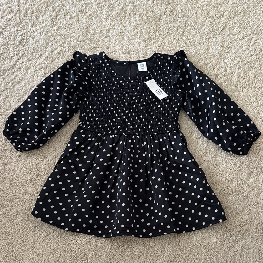 GAP Kids Black Dress with White Dots